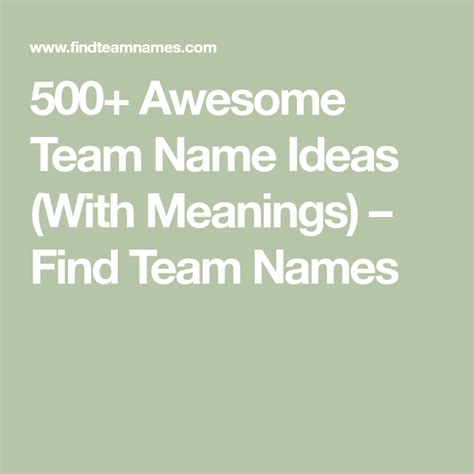 500+ Awesome Team Name Ideas (With Meanings) – Find Team .